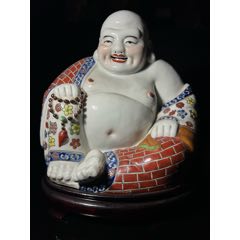 民国粉彩【万同顺】弥勒佛瓷雕-雕塑瓷/瓷雕-7788乐器收藏