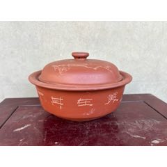 宜兴紫砂名家夏国强---圆棱形紫砂花盆一对（成设用佳品_其他紫砂_