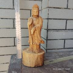 高17长7宽6厘米，包内心全实木香樟木雕中檀元帅哪吒太子神像_木佛像