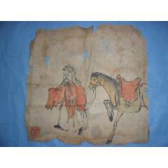 民間仕入れ品　中国 時代書道※激安骨董品 吴道子 作 AK695A12-2 LA 5 唐，吴道子，精品绢本人物41.2X82.9 字畫書法古玩二手【華夏】533