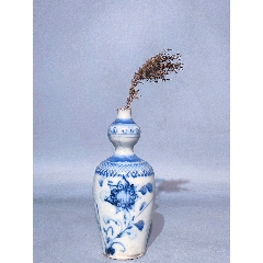 清康熙青花山水纹印泥盒下部分“大清康熙年制”_青花瓷_老虎头古玩店铺