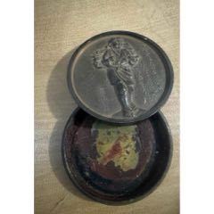文房四宝墨盒，八十年代，北京艺海早期范曾题诗款铜盒，_墨盒/墨床_