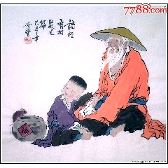 吴道子精品手绘老绢敬佛图，吴道子唐代著名画家书法家，世人尊称，画圣