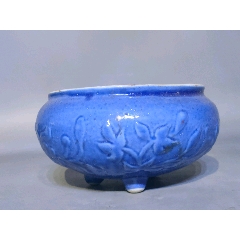 清末民国霁蓝香炉有一，费-蓝釉瓷-7788游戏卡收藏