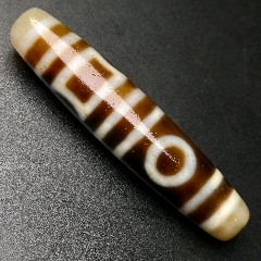 精品藏传爆老红三眼老天珠_天珠_天水如冰色【7788红宝书】