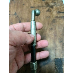 清代白铜老烟袋精致旱烟袋小烟斗牛皮老烟包烟杆古董烟具包老_水烟壶