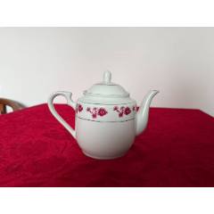 茶壶收藏】567年代中英文中国景德镇底款青花瓷玲珑瓷握把茶壶-茶壶