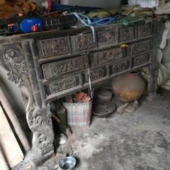 古董老黄花梨家具传世清代海南黄花梨独板平头案大条案明清家具_木桌/几