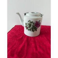 茶壶收藏】567年代中英文中国景德镇底款青花瓷玲珑瓷握把茶壶-茶壶