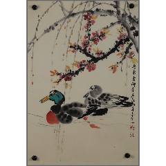 印刷】《宫本武藏枯木鸣鵙图》7212书画挂轴日本回流字画工艺画_花鸟