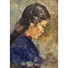 80年代美女小油画！-油画原画-7788火花收藏