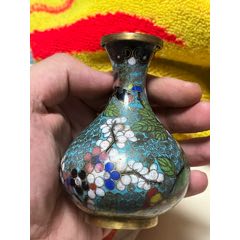 工芸品 『清・銅製・景泰藍・琺瑯彩・七寶燒・花卉紋・高杯・酒杯・酒