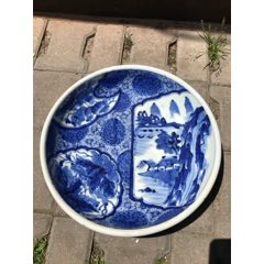 清代青花缠枝莲双喜纹兽耳瓶-青花瓷-7788旧书网