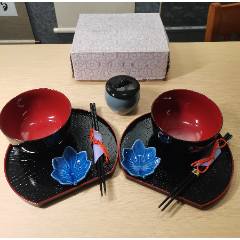 回流輪島涂樹脂漆器食具套裝（9件套，全新全品）
