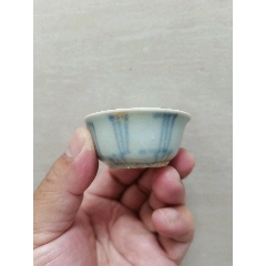 HB1242清中期缠枝莲青花茶碗_青花瓷_喜堂古玩收藏【7788旧书网】