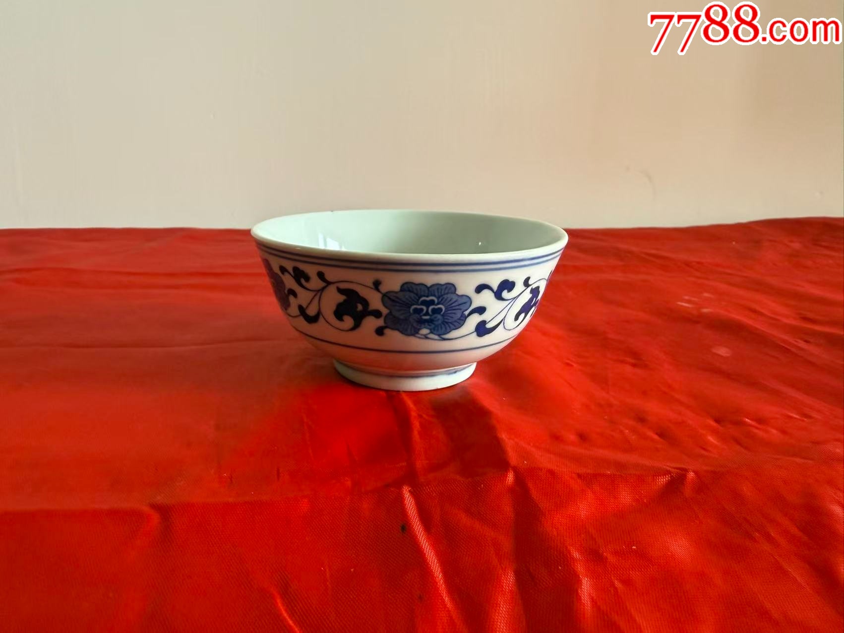 景德镇人民瓷厂文*时期青花缠枝莲全品碗567国营厂货-碗/盘/碟-7788旧书网