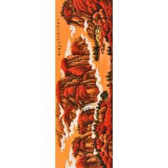 中艺，八十年代布画《万里长城图》国画书法古玩字画装饰挂画。布底挂轴