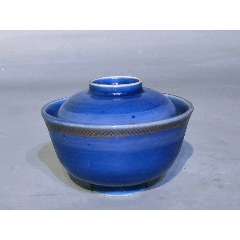 清代霁蓝釉水盂_蓝釉瓷_天天乾道嘉【7788红宝书】