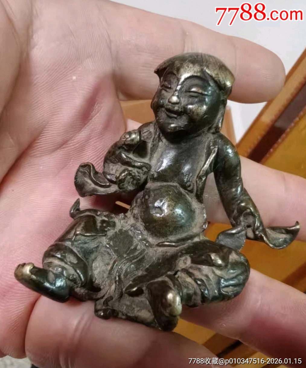 铜刘海戏金蟾镇纸-铜杂件-7788澄泥砚