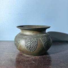 中国美術 清朝時代　銅器　文房四宝　花器　茶器　蓮　朝鮮美術　水滴　蟹　煎茶器 民国錾刻龙凤纹铜碗包老铜器香炉笔架钱币镇尺墨盒铜壶铜-铜皿/盛具