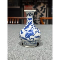 清中期青花缠枝如意纹罐54枚双排锔钉修复_青花瓷_梦幽斋【7788旧书网】