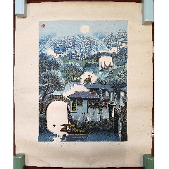 50年代.荣宝斋木板水印画，齐白石枇杷画。_版画原作_解忧怀旧铺【7788