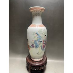 花瓶 青花五彩長頸瓶  20世紀中期中國景德鎮傑作 花瓶 青花五彩長頸瓶 20世紀中期中國景德鎮傑作 【公式通販】