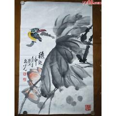 八大山人纸本立轴（猫戏双鱼图）_花鸟国画原作_古韵文房馆【7788旧书网】