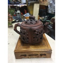 朱新亚制民国绿双腰线梅花壶_紫砂壶_砂轩的小店【7788旧书网】