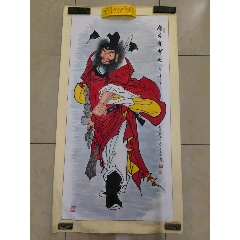 吴道子精品手绘老绢敬佛图，吴道子唐代著名画家书法家，世人尊称，画圣