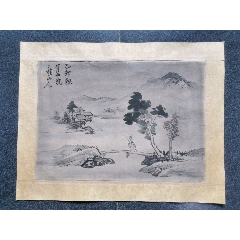 手描き 水彩油画 山水画 吴冠中 風景作品図 中国絵画 約70×100cm
