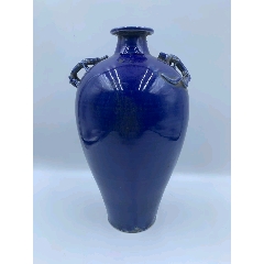 光绪庆余堂制款记）霁蓝釉瓷器大碗一只，全品_蓝釉瓷_品味阁【7788旧书网】