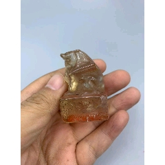 民国水晶瑞兽印章，-玻璃/晶体印章-7788旧书网