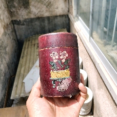 民国古董收藏品潮邑永顺真料点铜老店锡器茶叶罐八仙过海推荐_茶叶罐/盒