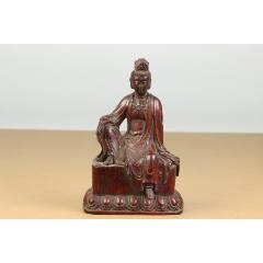 八、九十年代鸡翅木关公木雕像_木佛像/人像_老货古玩店【7788旧书网】