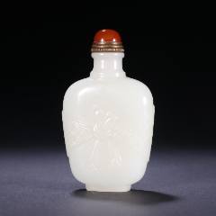 天然水晶内画财神像鼻烟壶_旧鼻烟壶_炳煌堂【7788红宝书】