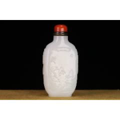 青花釉里红人物鼻烟壶，底款“康熙年制”_旧鼻烟壶_程饶金【7788旧书网】