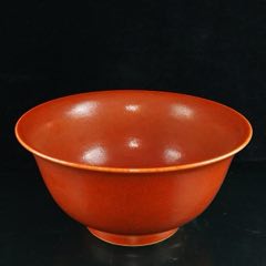 红釉鹿头尊-红釉瓷-7788铜器收藏