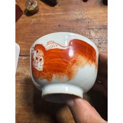 中国古玩  蓋罐 紅釉薬描き 乾隆年製落款 盖子【珊瑚红描金罐用】_红釉瓷_路旁小店欢迎您【7788红宝书】