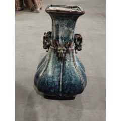 钧窑玫瑰紫釉出戟尊，31.4*27厘米（工艺品）_花釉/窑变瓷_中华老瓷斋