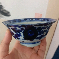 康熙康熙仿明青花碗，落款“大明成化年制”_青花瓷_明眸皓齿【7788旧书网】