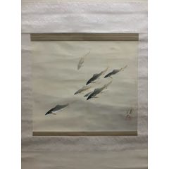 2595号卷轴国画写意花卉湖石梅竹画心60×33cm作者：启功_花鸟国画原作_