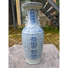 民国或解放初期矾红青花描金玲珑瓷大碗_青花瓷_老坛陈酿【7788旧书网】
