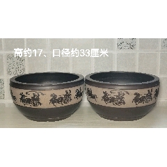 中国宜兴秦夕洪紫砂花盆八骏图”国风题材紫砂花盆-花盆/花器-7788旧书网
