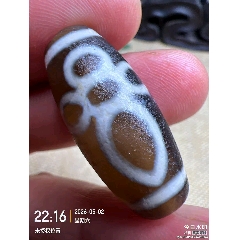 藏传爆老满朱砂沁九眼老天珠-天珠-7788旧书网