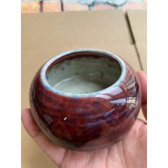 清乾隆款红釉蒜头瓶_红釉瓷_山西老货【7788红宝书】