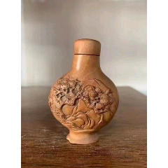 青花釉里红人物鼻烟壶，底款“康熙年制”_旧鼻烟壶_程饶金【7788旧书网】