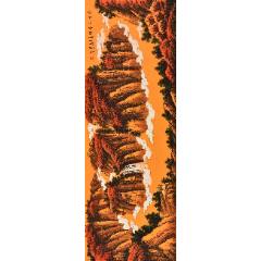 中艺，八十年代布画《万里长城图》国画书法古玩字画装饰挂画。布底挂轴