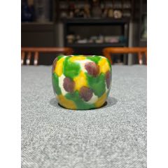 清代光绪仿康熙「虎皮三彩」文房水盂/水呈_花釉/窑变瓷_图片收藏_回收