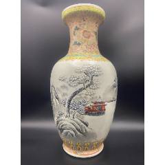 晚清民国素三彩吕洞宾瓷塑，高14.5厘米，全美品。此藏品开脸古朴，仙风